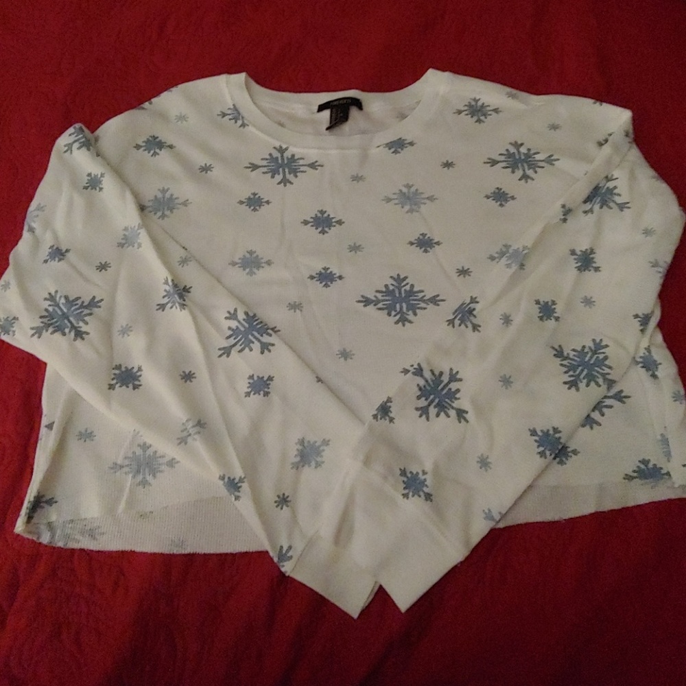 Cropped Snowflake Shirt